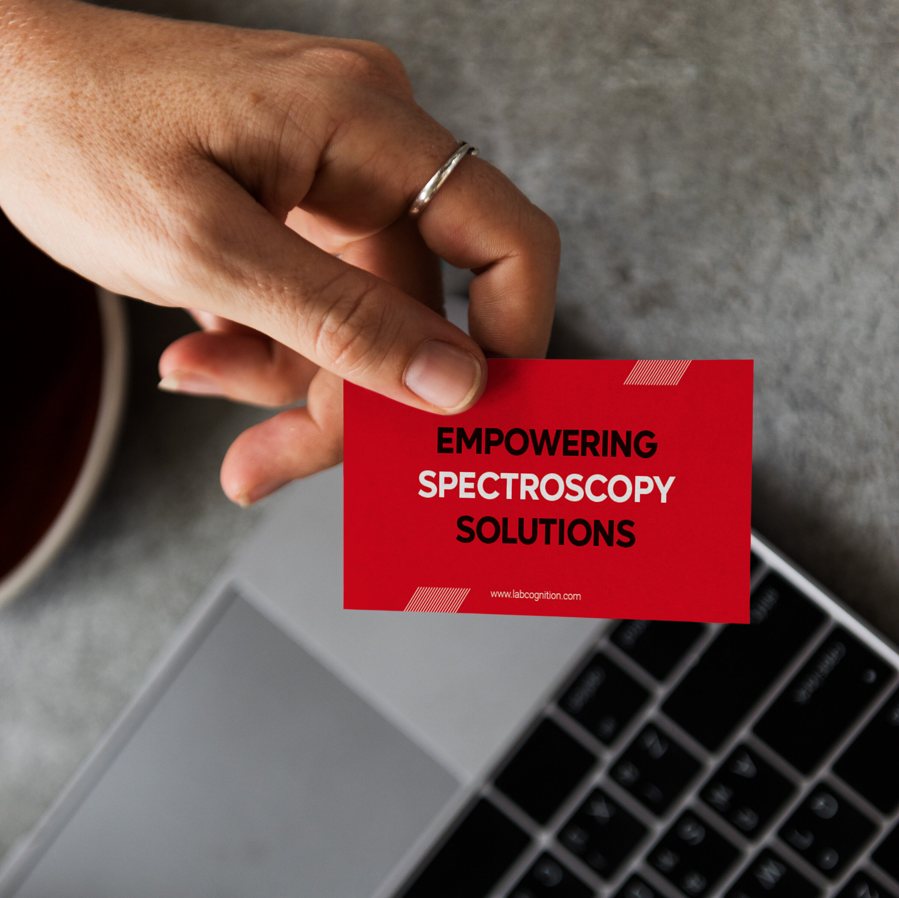 Contact us Close Up of a business card of labCognition